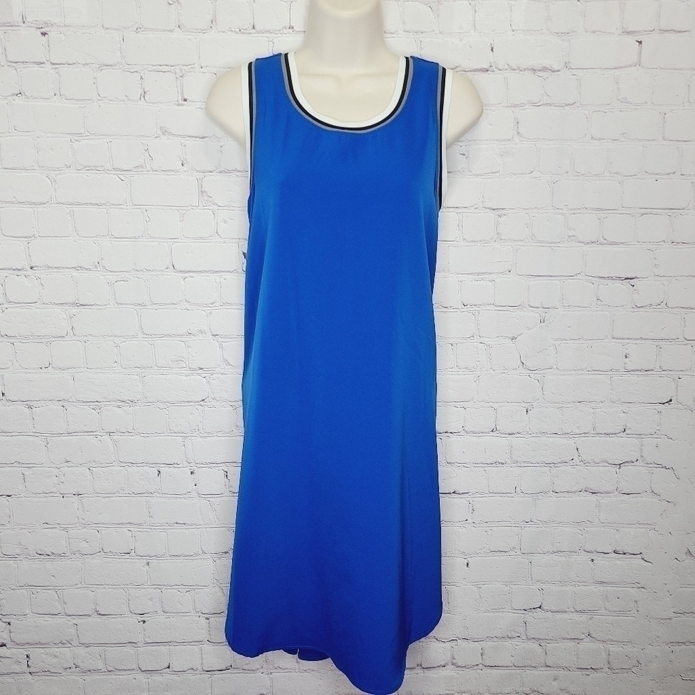 ABS Allen Schwartz Royal Blue Sporty Jersey Style Shift Dress Small A6T162SC